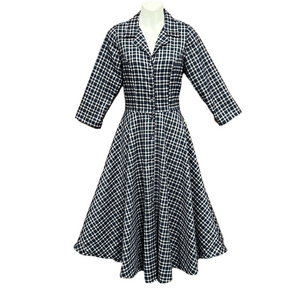 Sophie Dundas shirtwaist dress XS button down Full Aline skirt Retro Plaid